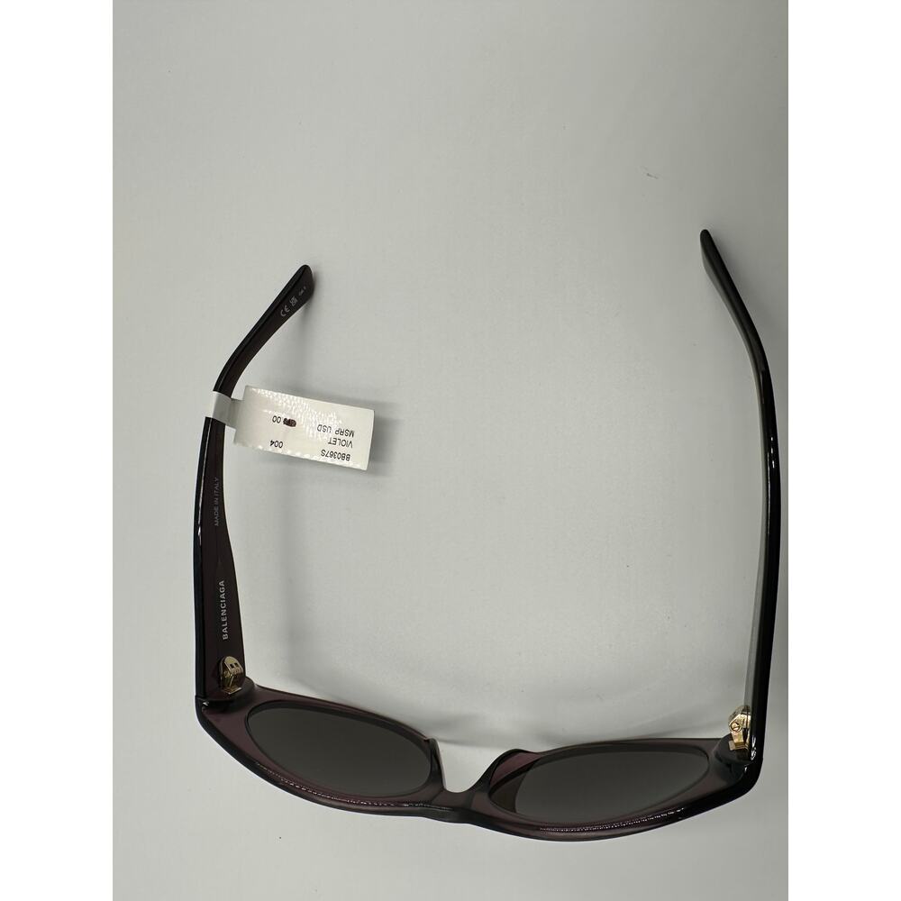 New Balenciaga BB0367S frame Violet lenses Grey  Sunglasses - Picture 9 of 9